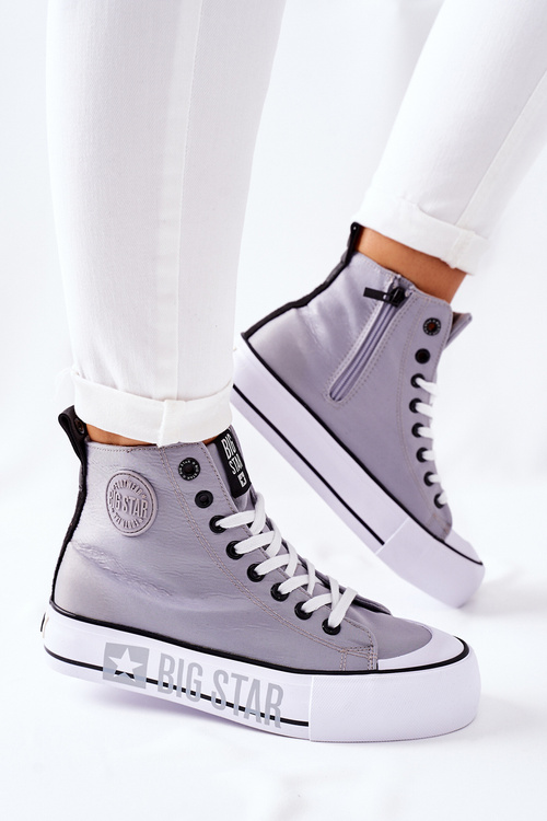 Vysoké Tenisky Na Platformě Big Star II274016 Šedé