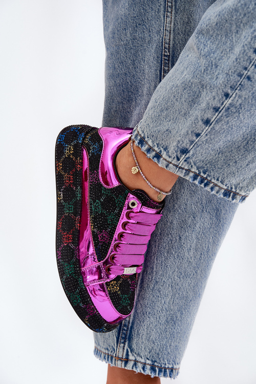 Dámské Zdobené Tenisky Na Platformě Černé GOE NN2N4006