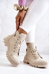 Boty Trappery vázané Béžové Marsha