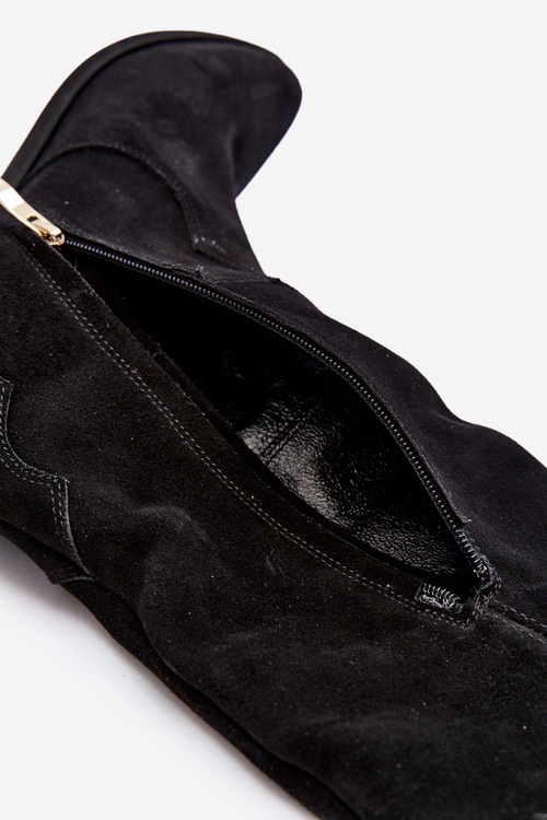 Zazoo 3427 Dámske Semišové Kozáčiky Cowboy Čierne