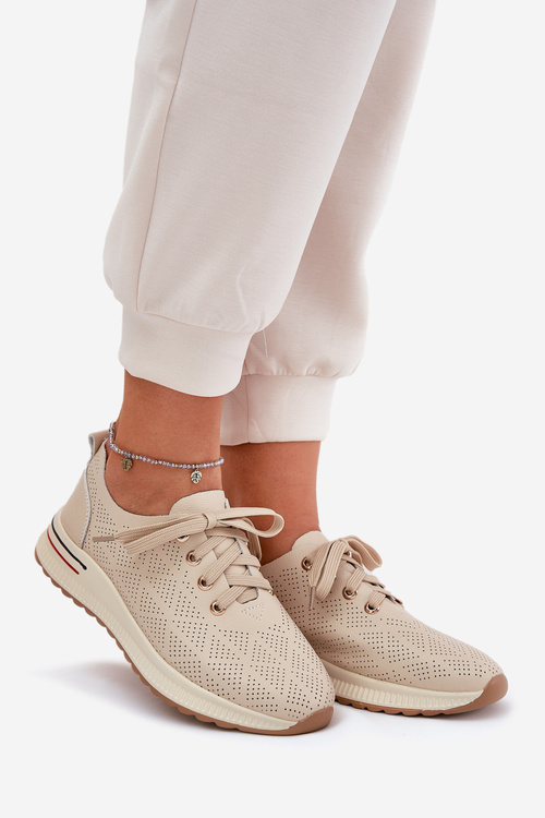 Dámské Kožené Lehká Polobotky Artiker 54C1759 Béžové