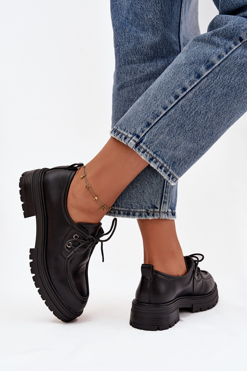 Dámské polobotky z eko kůže černé Adrelle