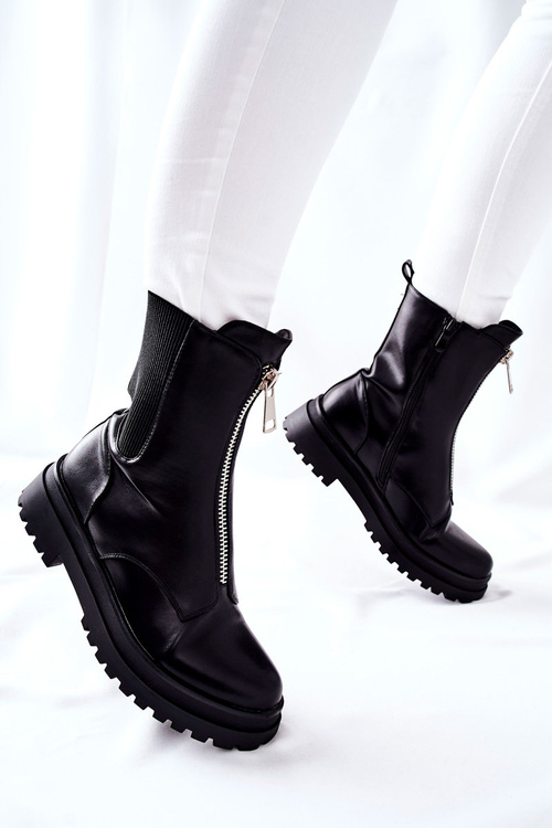 Dámské Kotníkové Teplé Boty Černé Assuh