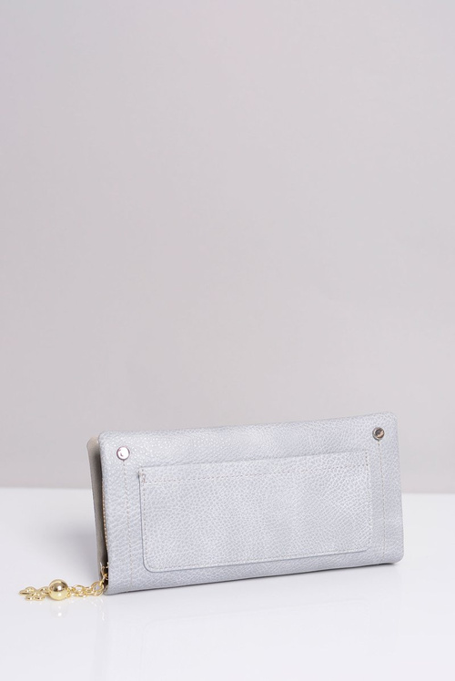 Veľká dámska šedá peňaženka s vreckom