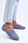 Semiš pohodlný modrý Moccasins Giovana