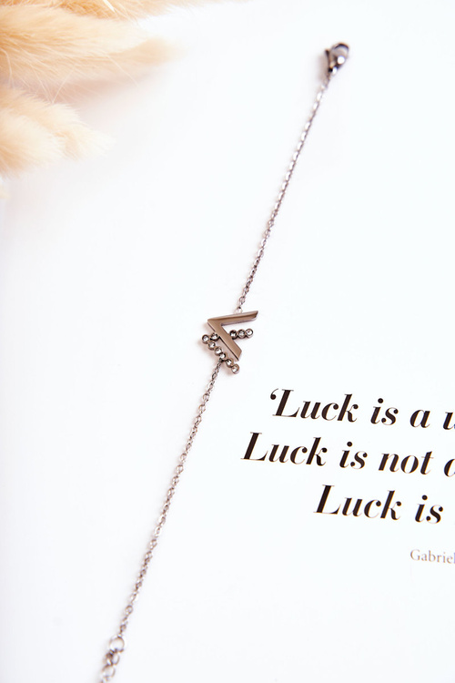 Strieborný náramok na reťazci so zirkónmi