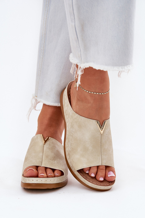 Pohodlné dámské sandály na platformě zlaté Claribelle