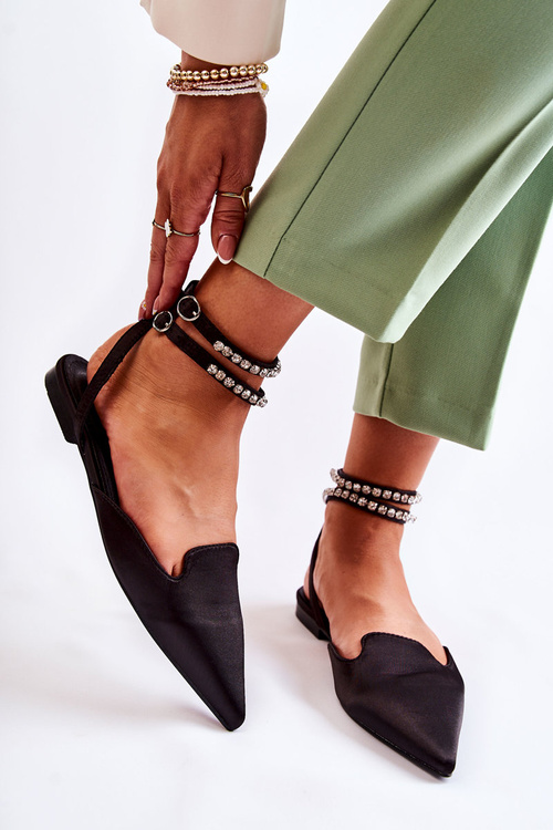 dámské sandály se špicovou špičkou Černé Amisha