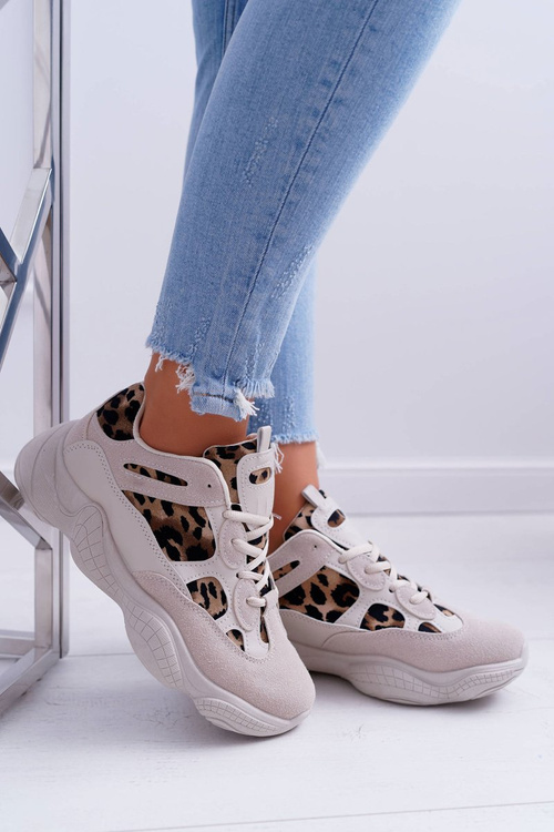 Dámská Sportovní Obuv Leopard Béžové Thai