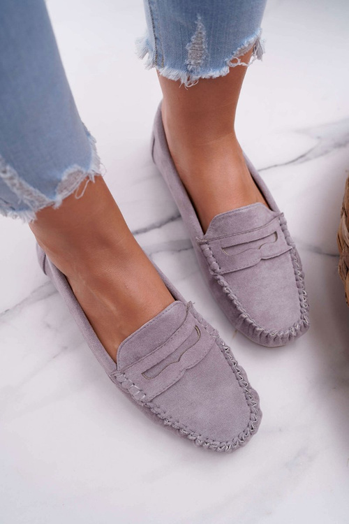 Dámské Semišové Mokasíny šedé Bolero
