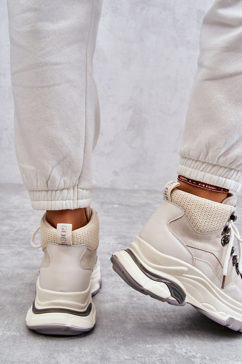 Dámská vysoká sportovní obuv GOE KK2N4097 Světle béžová