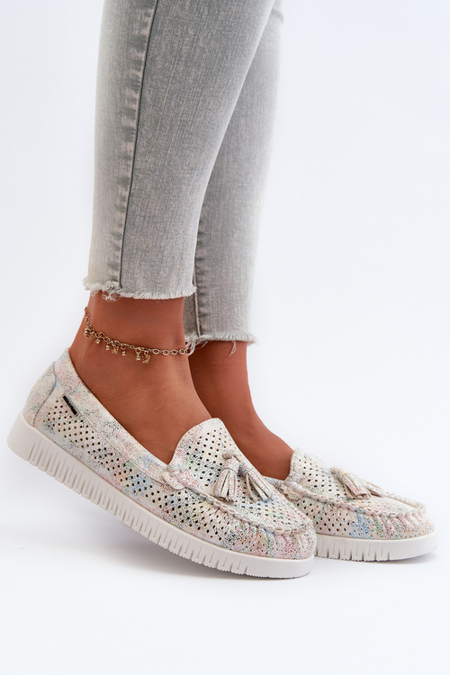 Dámské lehké mokasíny z ekokože s dírkovaným vzorem Tinami