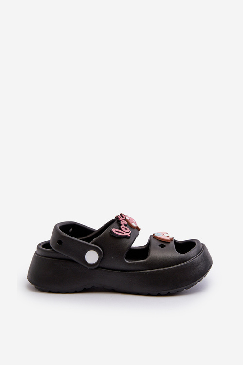 Ľahké detské peny papuče s čiernymi ozdobami Ifrana