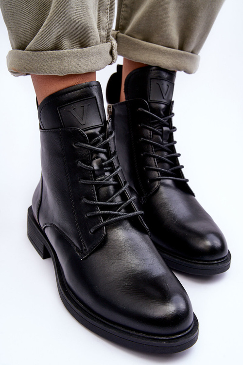 Kožené Dámské Workery Černé Tedrick