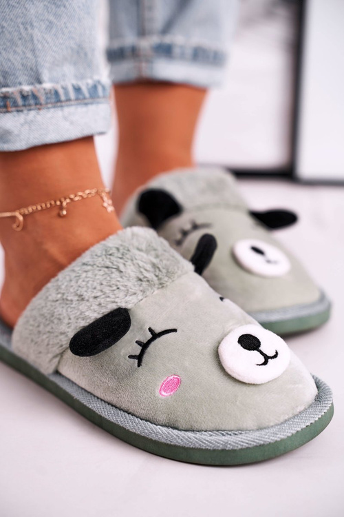 Dámské Velurové Pantofle S Lamou Zelené Ruddy