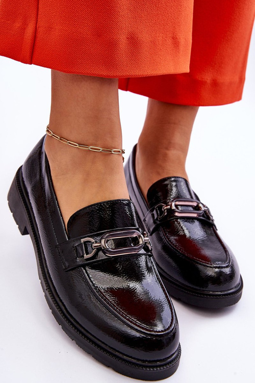 Chýbali mokasíny s mokasármi s dekoráciou čierna maura