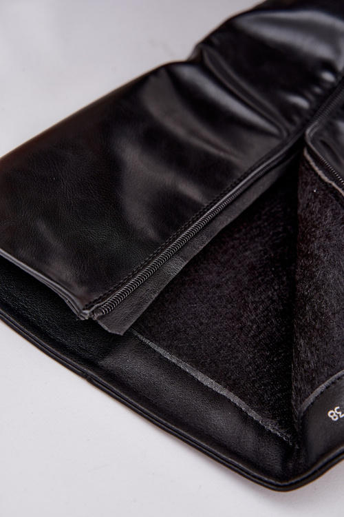 Dámske čižmy na nízkom podpätku s vyteplenou ekokožou čierne Marcellia