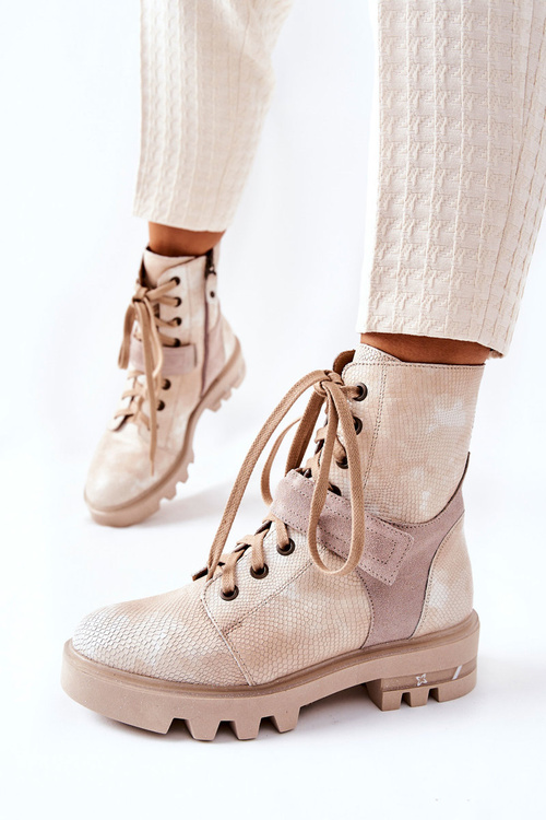 Kožené topánky Maciejka Beige 05219-04