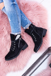 Dámské izolované černé semišové boty ZipSequins Cortina