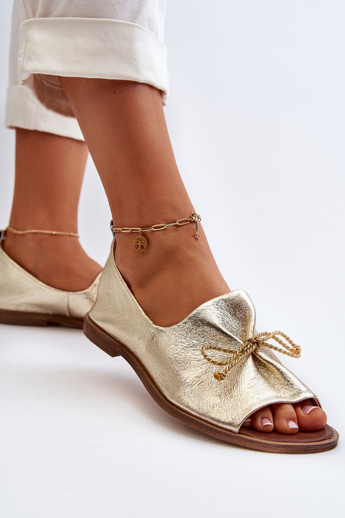 Dámske kožené baleríny Nicole 2660/064 Zlato