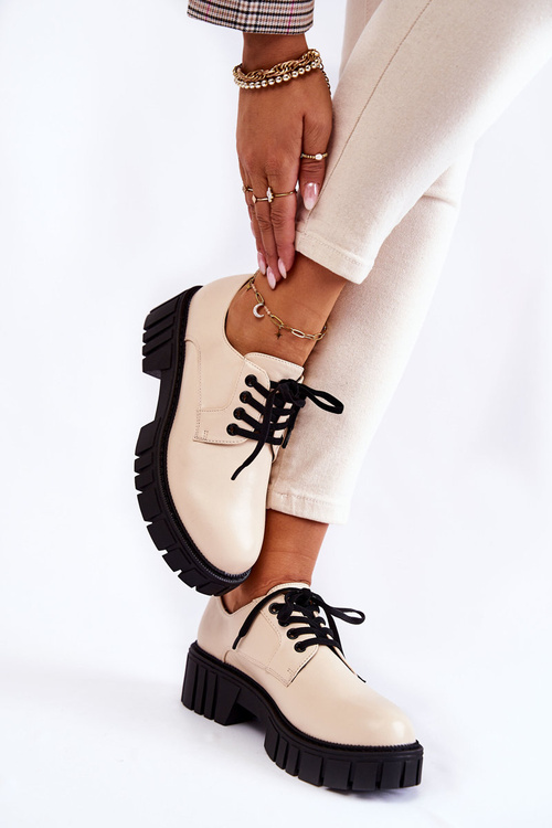 Módne kožené topánky la.fi 210013be-Pu béžová