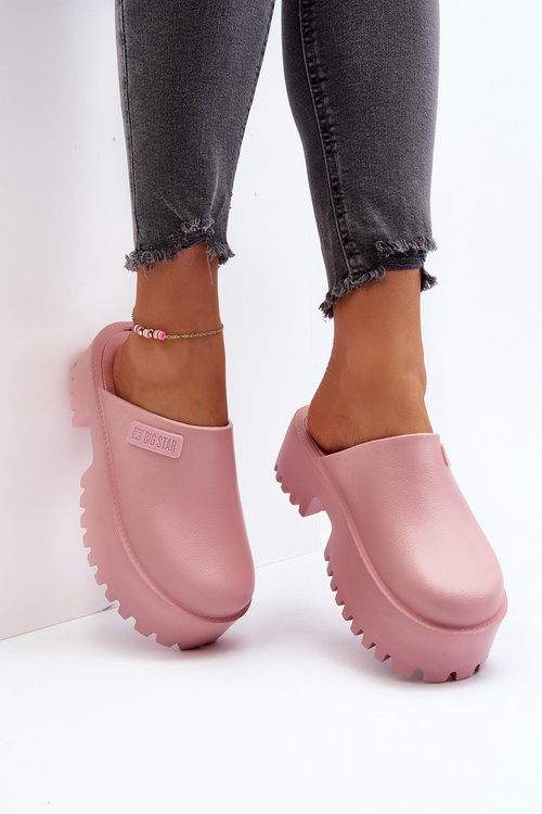 Dámske papuče s hrubou podrážkou Big Star NN274020 Ružové