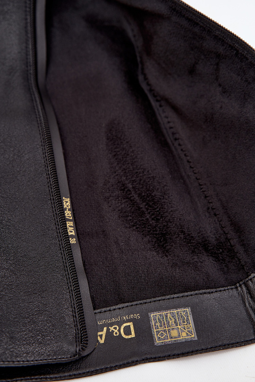 Kožené dámské kozačky na nízkém podpatku s vyhříváním D&A JC52-837 Černé