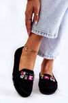 Dámské semišové mokasíny se zdobením černé Janetta