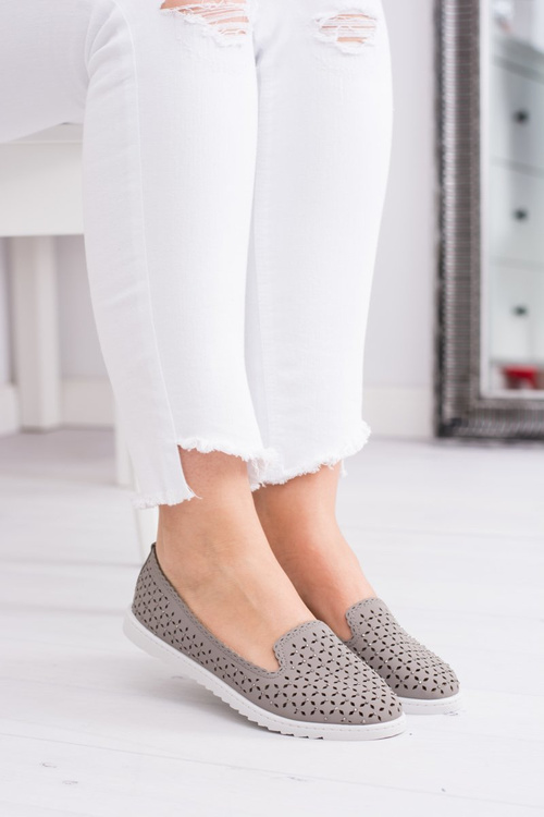 Grey Women's Lordy Ballerinas s Hortense zirkónmi