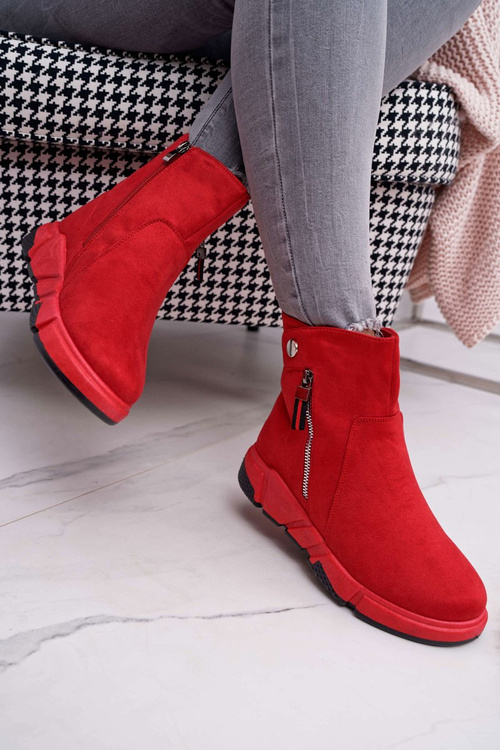 Dámské Sportovní Kotníkové Boty zateplené Červené SJ1938 Nefera