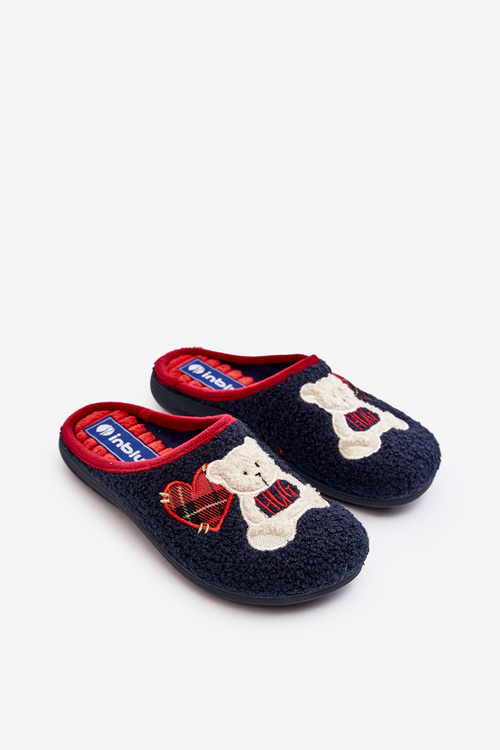 Dámske domáce papuče papuče s plyšovým medveďom Inblu EC000095 Navy Blue
