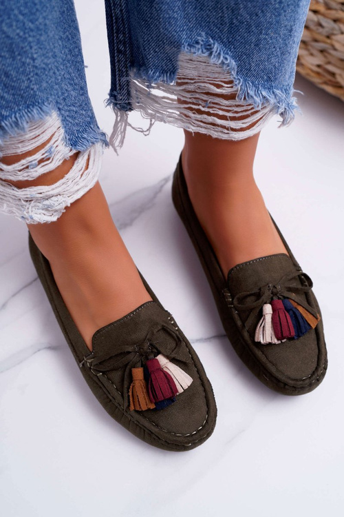 Dámské Mokasíny Semišové Khaki S.Barski A199 Mohabe