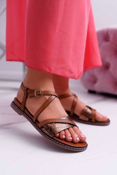 Dámske ploché sandále Sergio Leone SK019 Camel Dariana