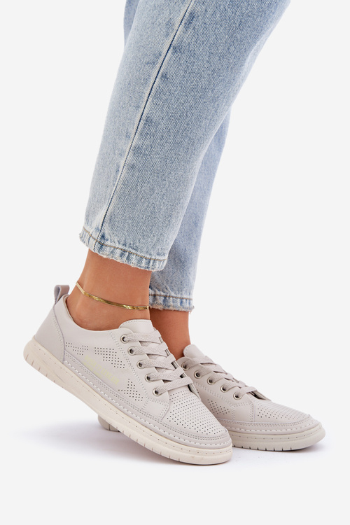 Dámske Kožené Tenisky Šedé Cloesa