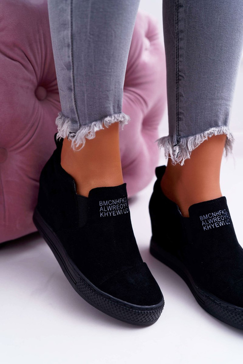 Dámske tenisky na sketers Lu Boo skĺzli čierne kaori