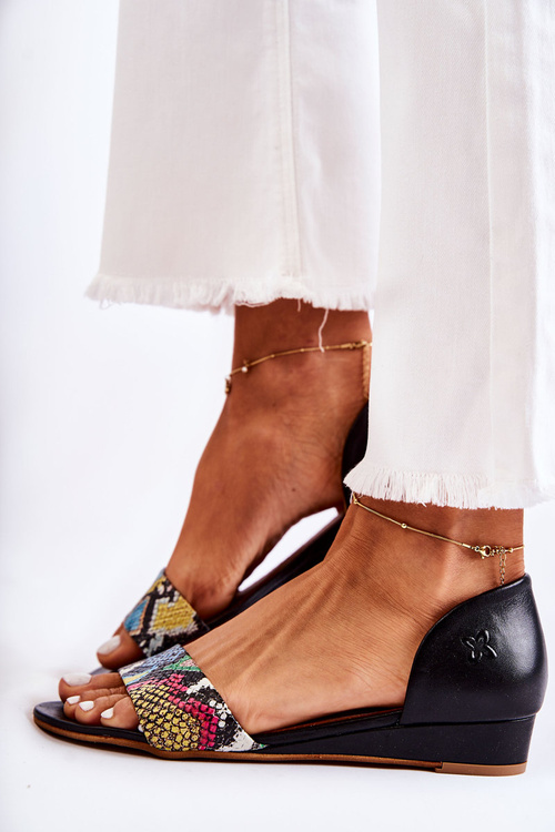 Kožené sandále Maciejka 1971-63 čierna