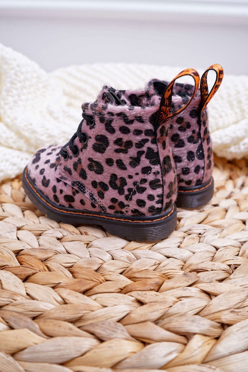 Dětské Boty Se Zipem Růžové Leopard Lilo