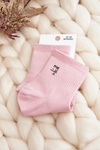 Dámske ružové bavlnené ponožky