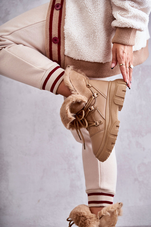 Teplé boty Trappers Tmavě béžová Charles