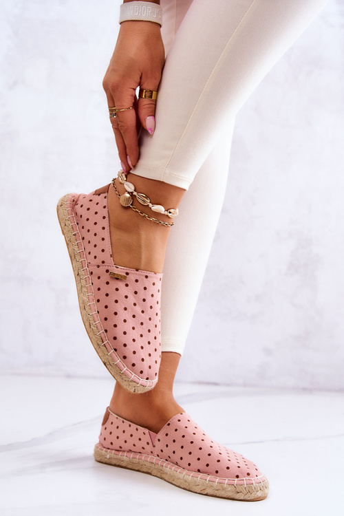 Dámska Polka Dot Espadrilles veľká hviezda JJ274869 ružová