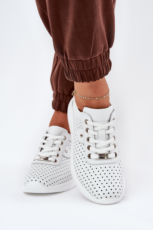 Dámske Kožené Športové Topánky Vinceza 79532 Biele