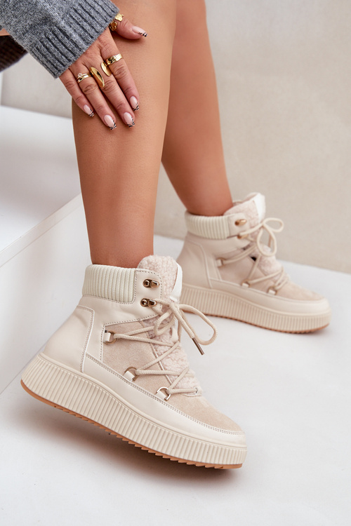 Nízké Sněhule Na Platformě Světle Béžové Naliora