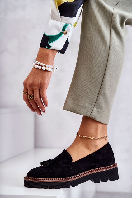 Dámské semišové boty na černé platformě Unni