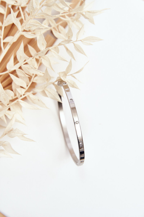 Oceľový náramok s zirkónmi strieborný Lauren