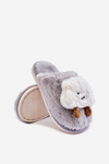 Dětské teplé pantofle s kožešinou Šedá Rubee 