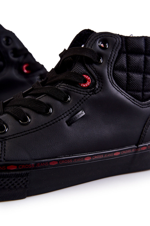 Pánske vysoké tenisky izolované krížové džínsy KK1R4054C Čierna