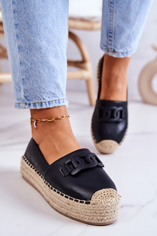 Klasické Espadrilky Na Platformě Černe Julianne