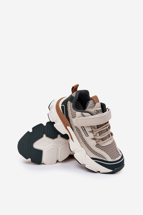 Tenisky Sportovní Boty Dětské Na Suchý Zip Béžové Ronivelle