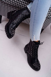 Dámské Kotníkové Boty Rockový Styl černé Gether