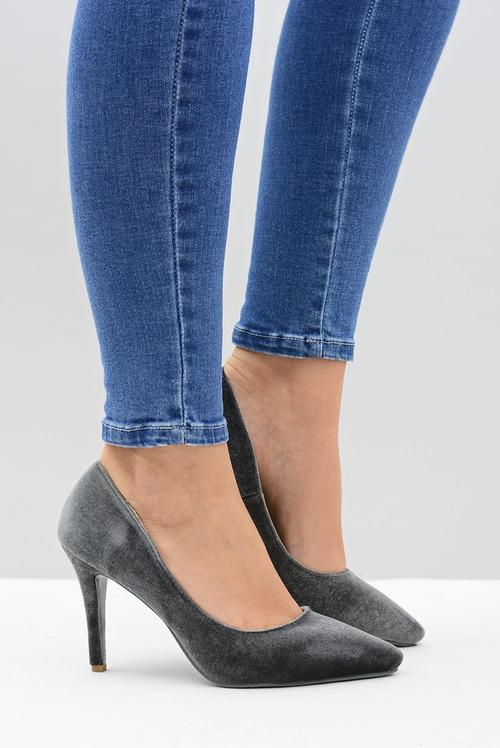 Dámske podpätky lu boo šedý zamat